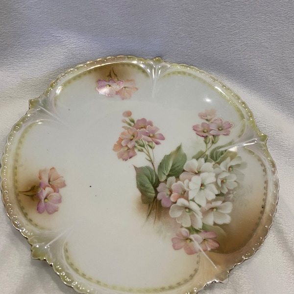 Antique R S Prussia porcelain floral decorative plate