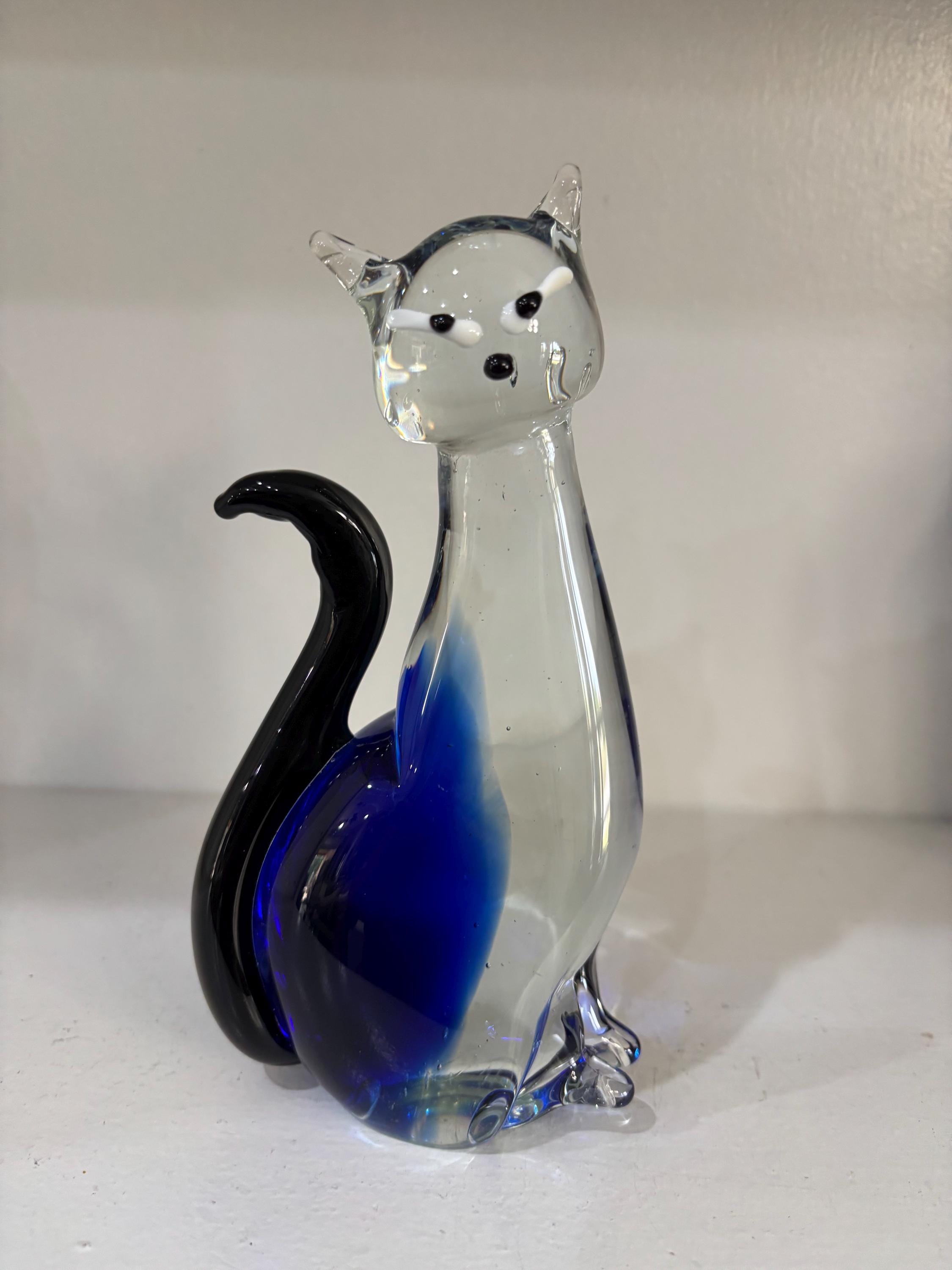 Vintage Murano Glass Cat - Etsy