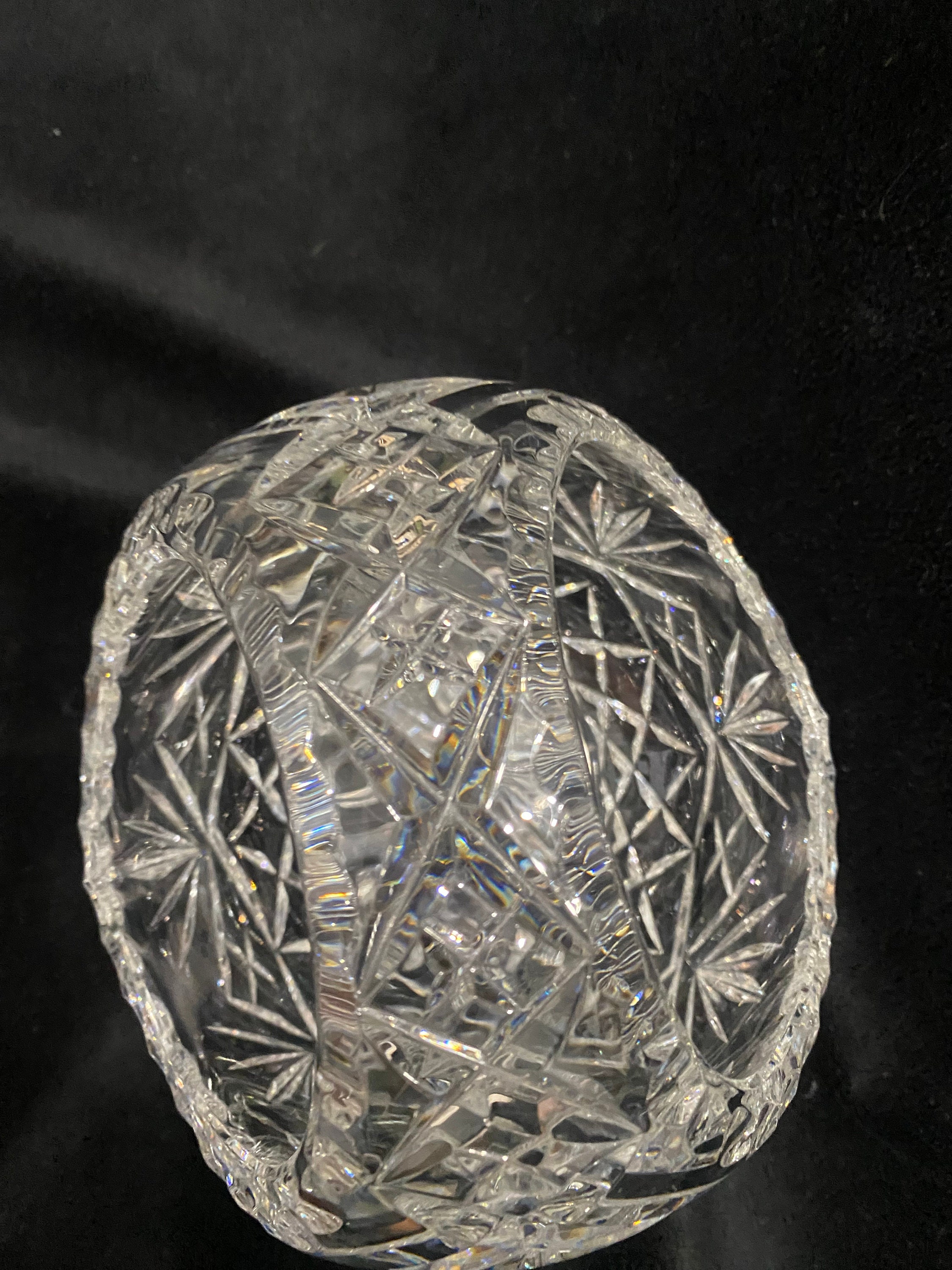 Antique Crystal Cut Glass Basket Candy Bowl. 5 1/2 by 5 1/2 Etsy