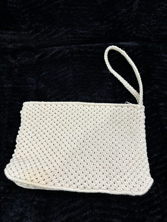 womens macramé clutch/ wristlet bag 10 by 6 1/2 - image 4