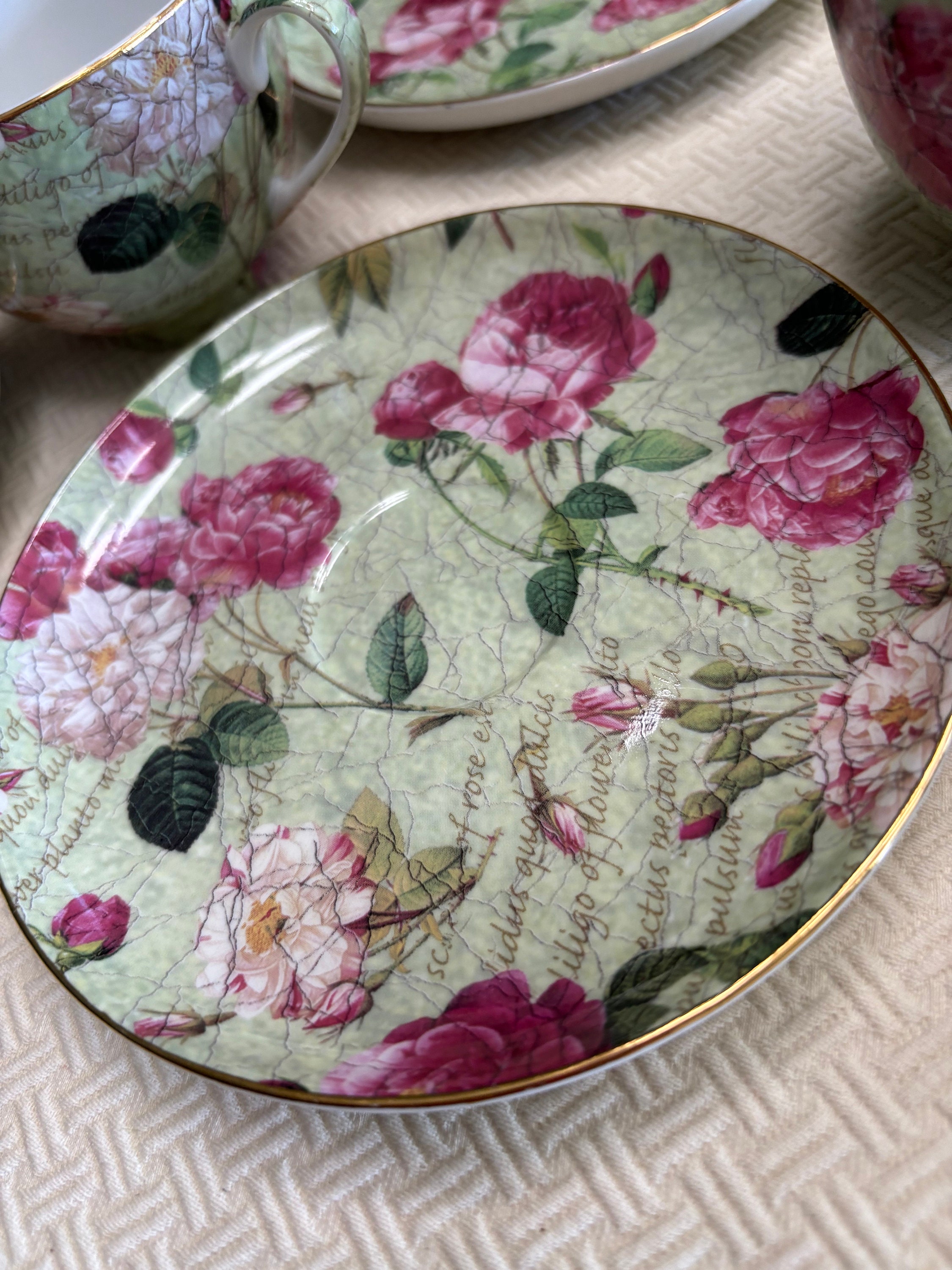 Set of Six Vintage Floral Royal Danube Tea Cups and Saucers. Holds 8 ...