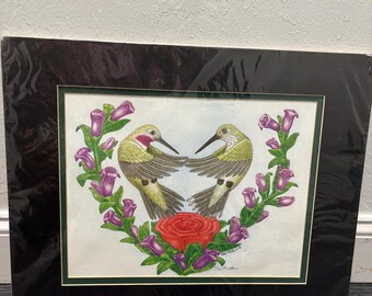 Paul Stone Hummingbird Hearts Lithograph: Signed Limited Edition Art