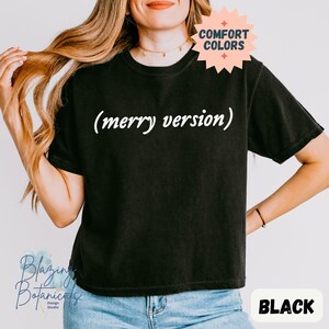 Merry Version Shirt, Comfort Colors Boxy Tee, Holiday Shirt, Crop Top, Christmas T-Shirt, Merry and Bright, Tis the Season, Swiftie Gifts