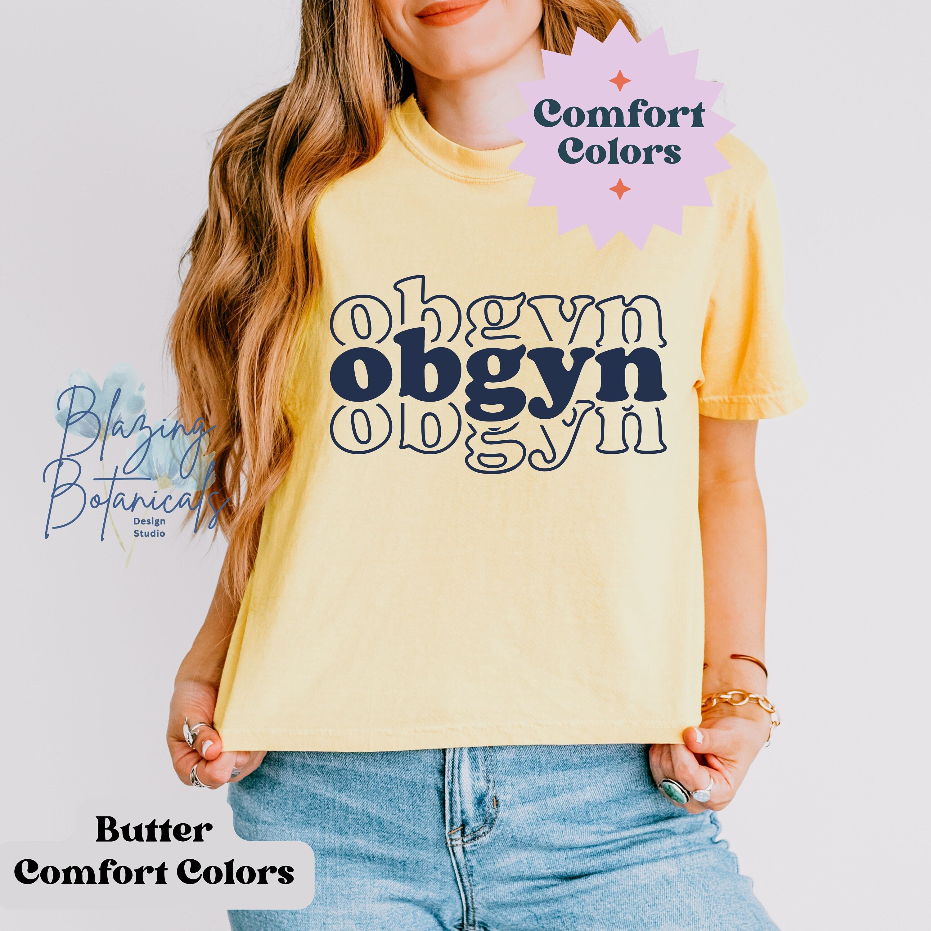 OBGYN Comfort Colors Boxy Tee Crop Top 3023 Obstetrics Tee, Present for ...