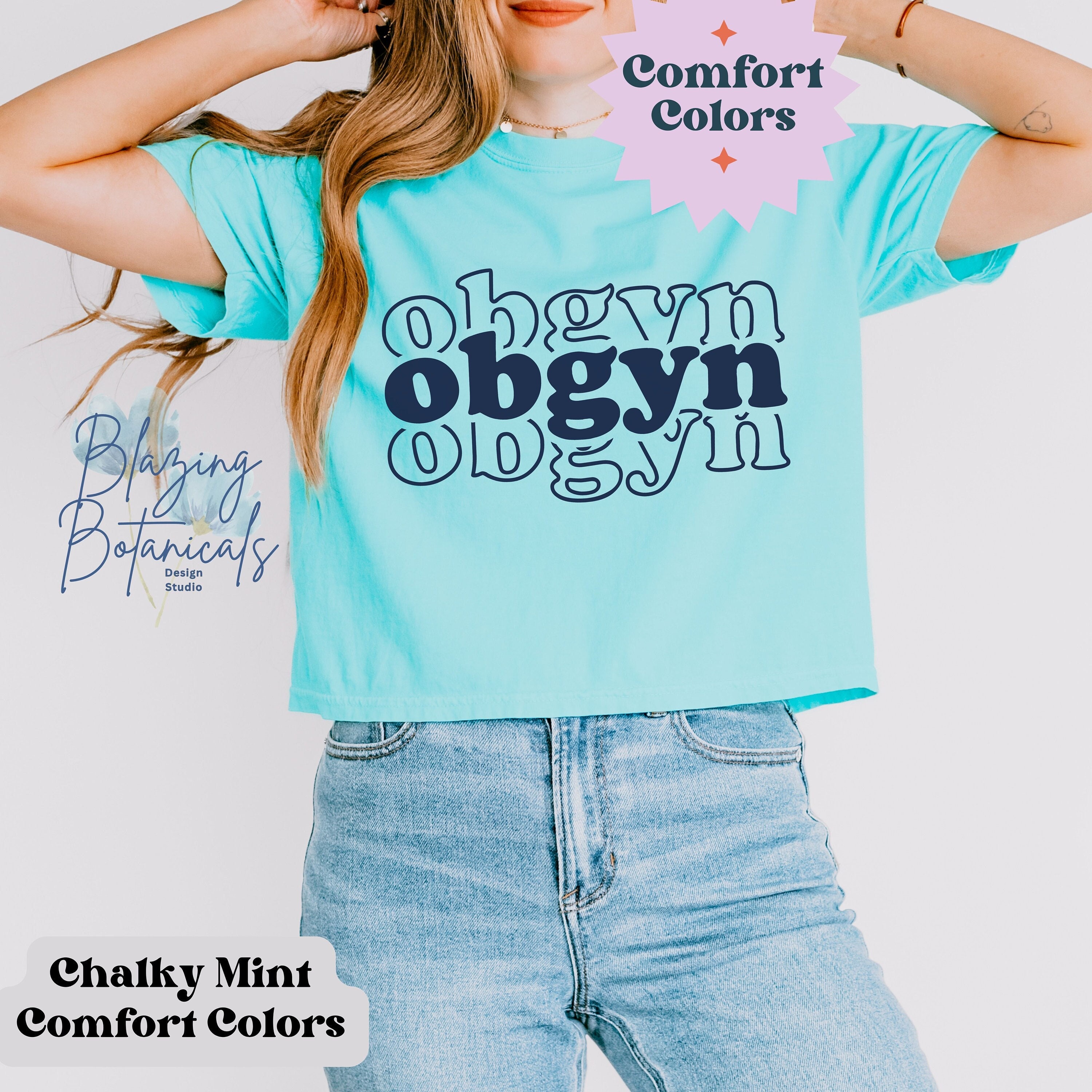 OBGYN Comfort Colors Boxy Tee Crop Top 3023 Obstetrics Tee, Present for ...