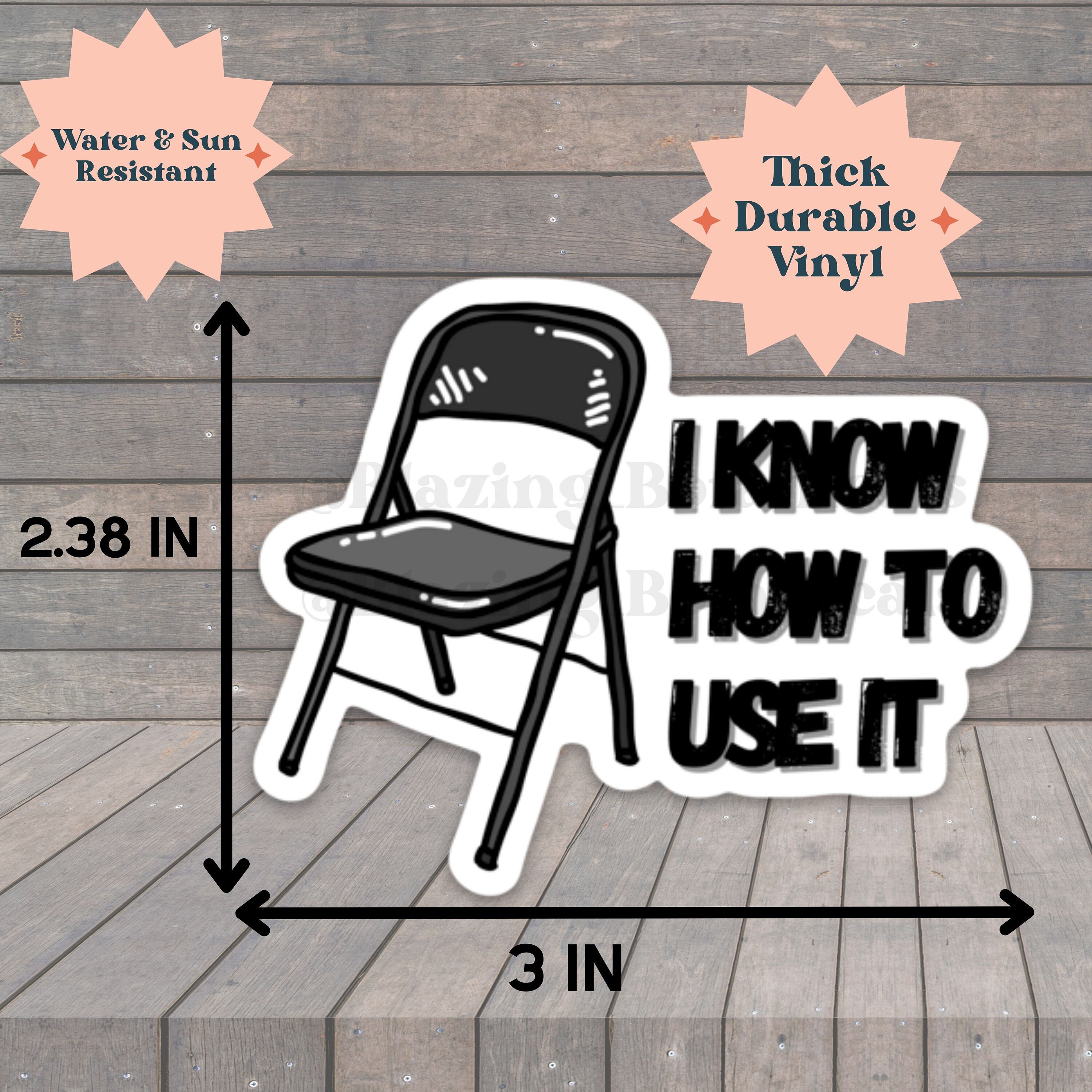 Vergils Plastic Chair 2.5x2.5 Glitter Holographic Stickers
