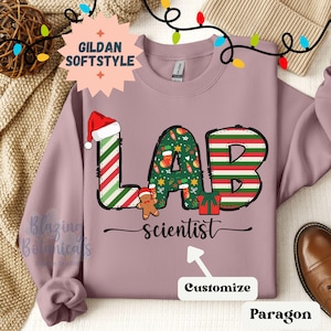 Holiday Laboratory Sweatshirt, Christmas Phlebotomy Shirt, Medical Lab Scientist, Medical Technologist, mls, Blood Bank, Histology Gift