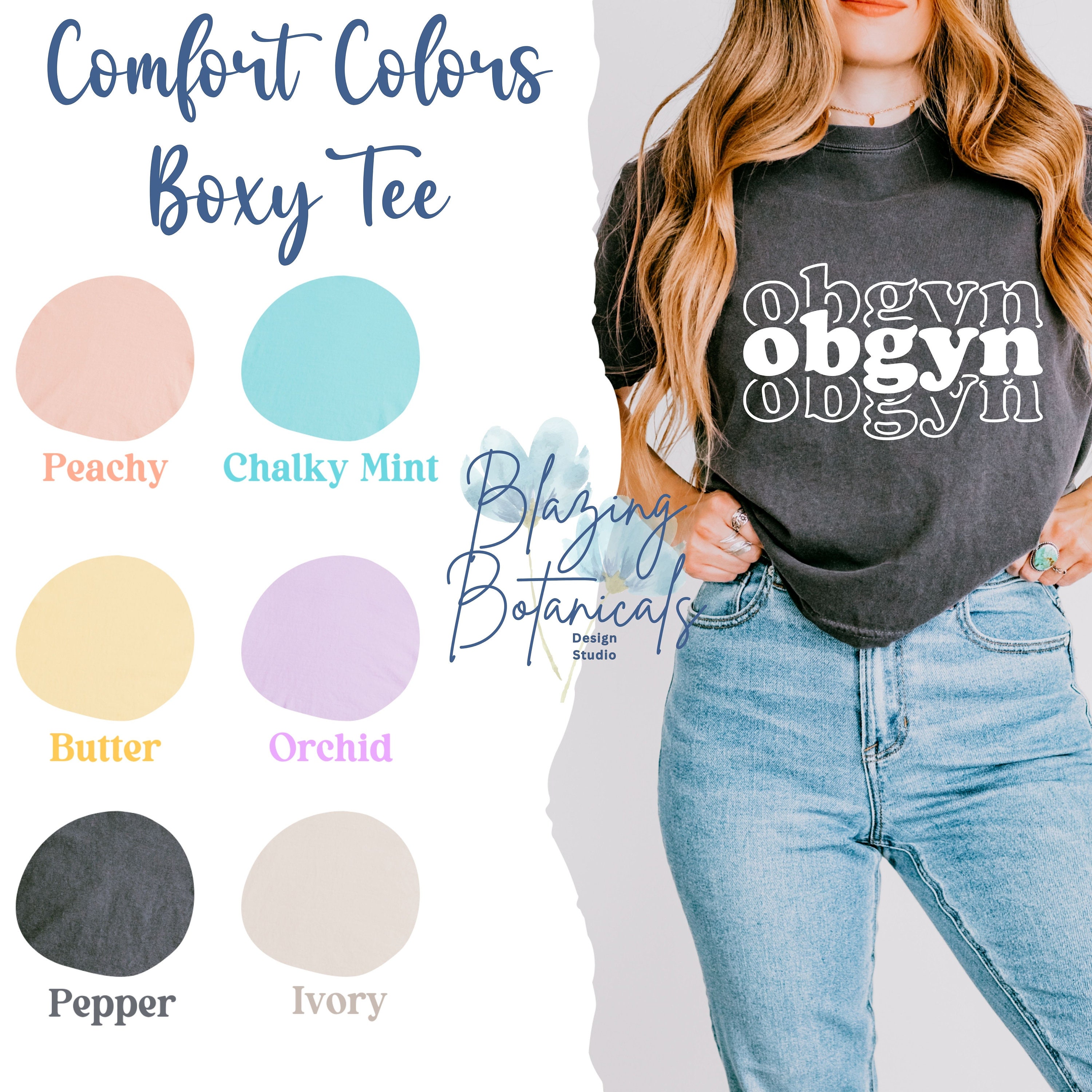 OBGYN Comfort Colors Boxy Tee Crop Top 3023 Obstetrics Tee, Present for ...