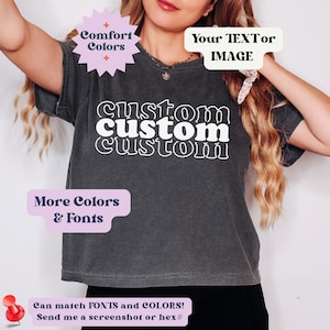 Custom Comfort Colors Crop Top, Custom Text Cropped Top, Boxy Tee 3023, Personalized Logo Crewneck, Sports Jersey, Group Shirt Concert Tee
