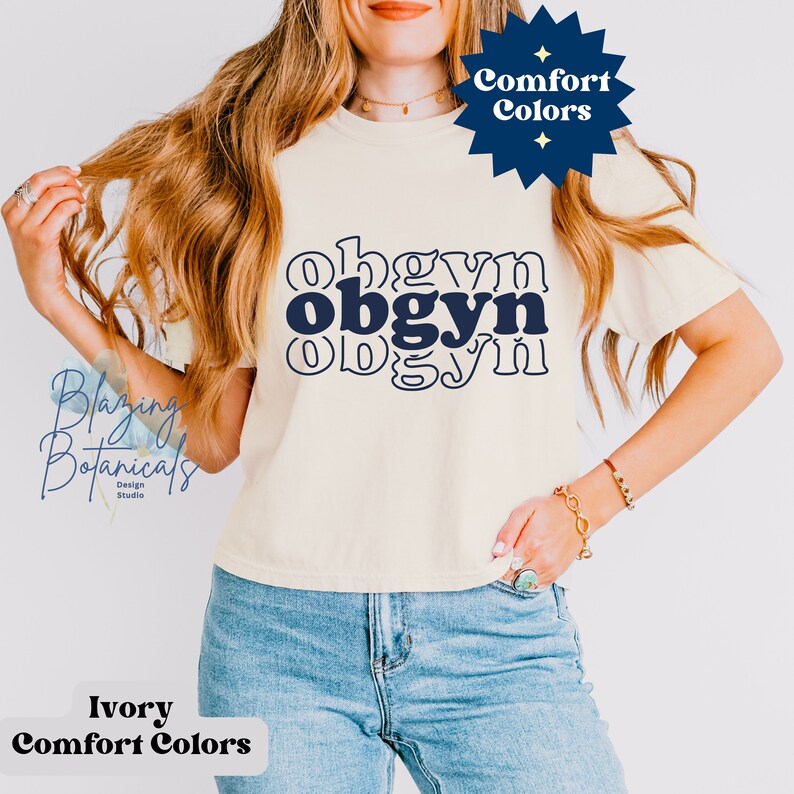OBGYN Comfort Colors Boxy Tee Crop Top 3023 Obstetrics Tee, Present for ...