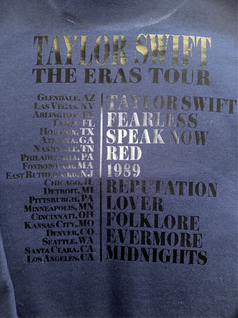 Eras Tour Blue Crew Neck Replica Etsy