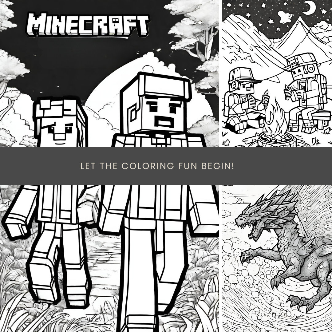 Cute Minecraft Coloring Book, Instant Download Digital Printable ...