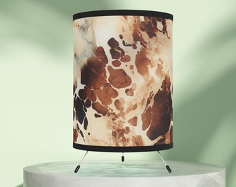 Desk or Table Lamp, Cowhide 2024, Home Decor, Mid-Century Modern Tripod Lamp, Design for Modern Office Spaces, US/Canada plug Free Shipping