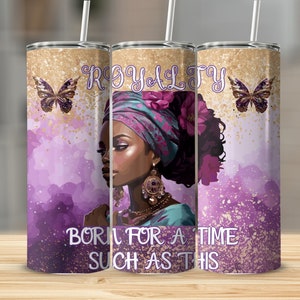 Digital Download Png | Melanin Queen Tumbler | Black Girl Affirmation Tumbler | Love Yourself Black Woman Tumbler Png Wrap