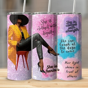 Digital Download Png | Melanin Queen Tumbler | Black Girl Affirmation Tumbler | Love Yourself Black Woman Tumbler Png Wrap