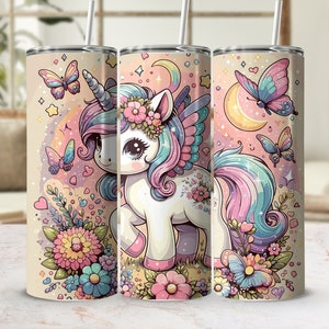 Cute Unicorn Tumbler Wrap PNG | 20oz Tumbler Design | Sublimation | Instant Digital Download