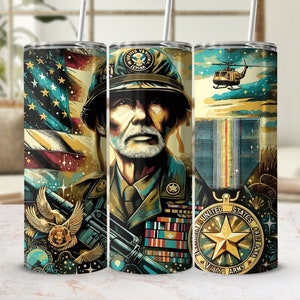 Vietnam Veteran | Memorial Day Sublimation Designs | Army Tumbler Wrap | Veteran Tumbler Png | Veteran Tumbler Wrap