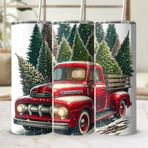 Red Truck Christmas Png | Red Truck Tumbler Wrap | Autumn 20Oz Skinny Tumbler Png | Digital Download | Fall Tumbler Wrap Sublimation Designs