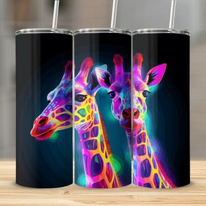 Giraffe Tumbler Sublimation Design: Animal Nature 20 Oz Skinny Wrap (Digital Download)