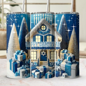 Hanukkah Png | Jewish Png | Sublimate Designs Download | Instant Digital Download | Hanukkah Tumbler | Winter Tumbler | Sublimation Tumbler