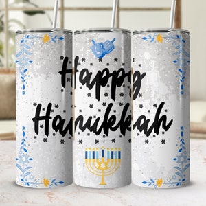 Hanukkah Png | Jewish Png | Sublimate Designs Download | Instant Digital Download | Hanukkah Tumbler | Winter Tumbler | Sublimation Tumbler