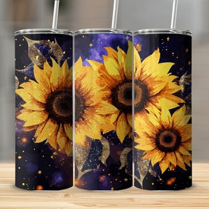 Sunflower 20Oz Tumbler Wrap | Aquarell Sonnenblumen | Becher Png | Png Tumbler Wrap | Sublimationsdesign | Digitaler Download Png