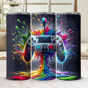 Gaming Controller | Gift For Gamer | Console Gaming 20 Oz Skinny Tumbler Png Sublimation Design | Gamer Girl | Gamer Boy