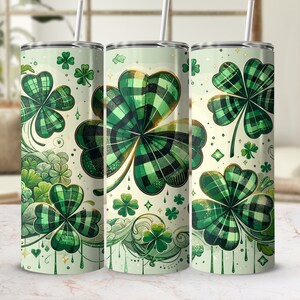 St. Patrick&#39;s Day Tumbler Wrap | Lucky Spirit | St Patrick | Gnome St Patricks day | 20Oz Skinny Tumbler Sublimation | Digital Download
