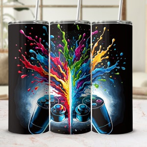 Gaming Controller | Gift For Gamer | Console Gaming 20 Oz Skinny Tumbler Png Sublimation Design | Gamer Girl | Gamer Boy