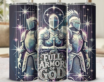 Armor Of God Tumbler Sublimation Design: Christian 20Oz Skinny Tumbler Wrap (Digital Download)