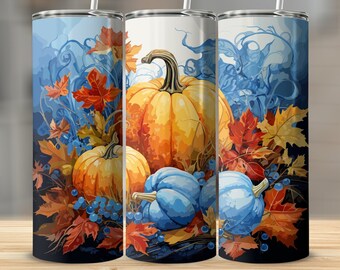 Sunflower Pumpkin 20 Oz Tumbler Wrap: Autumn Design (Digital Download)