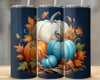 Sunflower Pumpkin 20 Oz Tumbler Wrap: Fall Flannel Design (Digital Download)