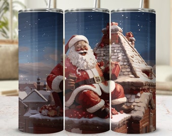Christmas Santa Tumbler Wrap: 20oz PNG File (Digital Download)