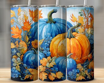 Sunflower Pumpkin 20oz Tumbler Wrap: Autumn Design (Digital Download)