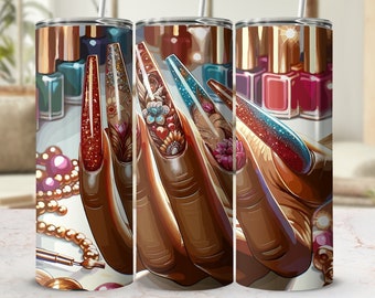 Nail Boss Tumbler Wrap: Manicurist 20oz Skinny Design (Digital Download)
