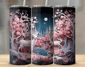 Reindeer Christmas Tumbler Design: 20oz Skinny Sublimation Wrap (Digital Download)