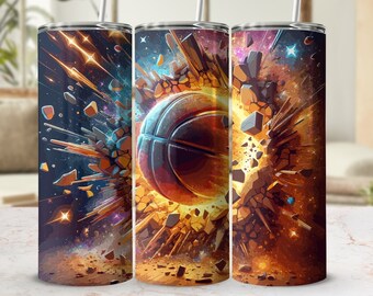 Envoltura para vaso de baloncesto: Diseño delgado de 20 oz (descarga digital)