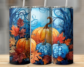 Sunflower Pumpkin 20oz Tumbler Wrap: Autumn Design (Digital Download)