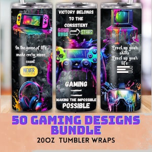 Game Tumbler Wrap Bundle | Gaming Controller Tumbler Wrap | Tumbler For Gamer | Gamer Tumbler Png | Video Game Controller | Gift For Gamer