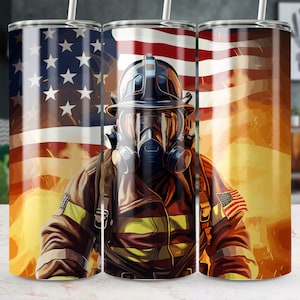Fire Fighter Png File Digital Download | Fire Fighter Tumbler Png | Fireman Gift | Fireman Tumbler Wrap | Straight & Tapered