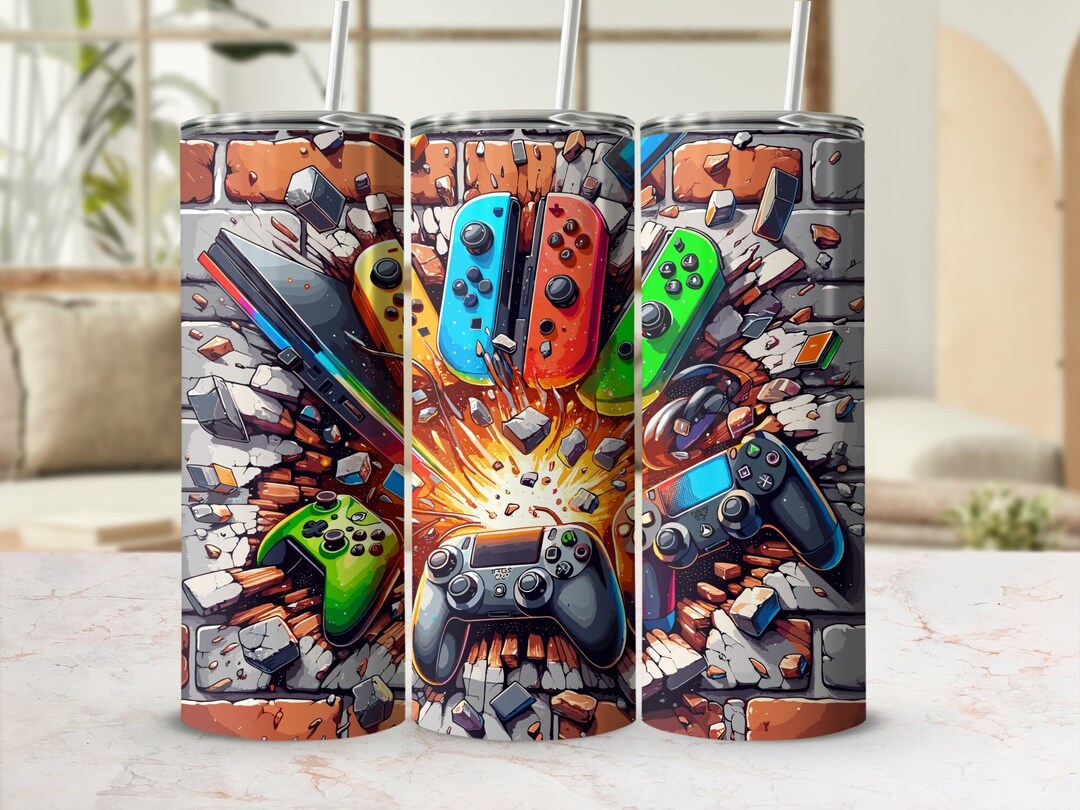 Gaming Controller 20 Oz Tumbler Wrap: Console Design (digital Download ...