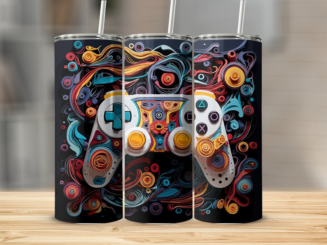 Gamer Tumbler Wrap: Video Game Controller Sublimation Design (digital ...