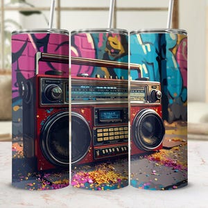 Hip Hop Boombox Tumbler Wrap: Kaseta SVG, Miłośnik Muzyki (Pobranie Cyfrowe)