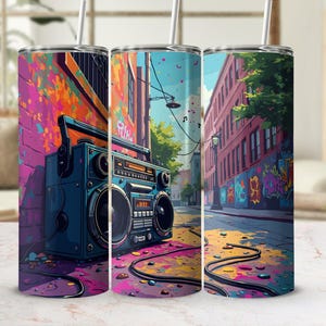 Opakowanie na kubek Hip Hop Boombox: kaseta SVG, projekt sublimacji (pobranie cyfrowe)
