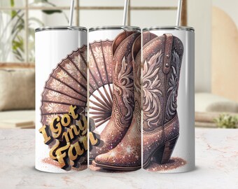 Cowgirl Boots Tumbler Wrap: Western Art Sublimation Design (Digital Download)