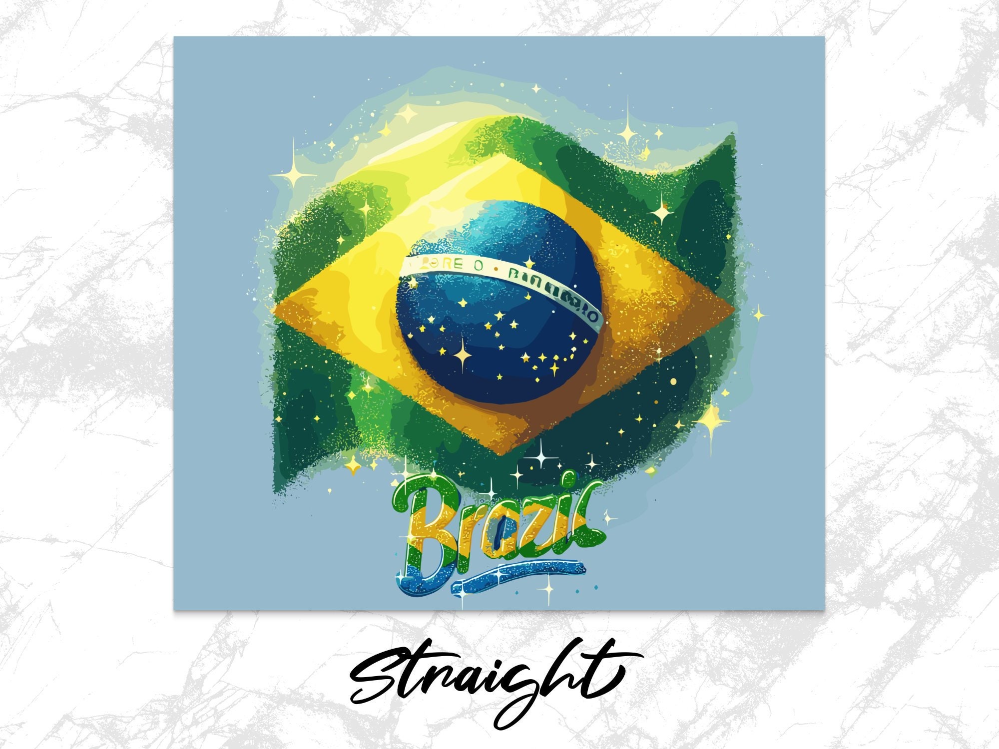 ブラジル国旗 20オンス タンブラー ラップ デザイン (デジタル