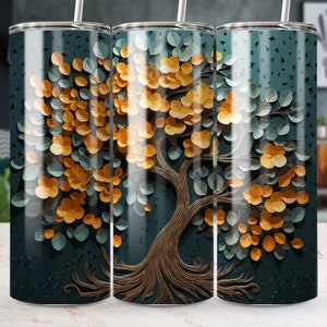 Autumn Tumbler Wrap | Fall Leaves Tumbler Wrap | Png Instant Digital Download | Straight & Tapered Wrap | Autumn Leaves Png