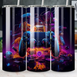 Game Tumbler Wrap | Gamer Tumbler Wrap | Inspirational Tumbler Design | Gamer Gift Idea | 3D Gamer Sublimation Designs | Gaming Accessories