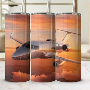 Aviation Tumbler Wrap, Airplane Sublimation Design for 20oz Skinny Tumblers, Digital Download, Unique Gift, Pilot gifts, Airplane Gifts