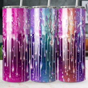 Glitter Drips Tumbler Wrap: 3D Glam Sublimation Design (Digital Download)